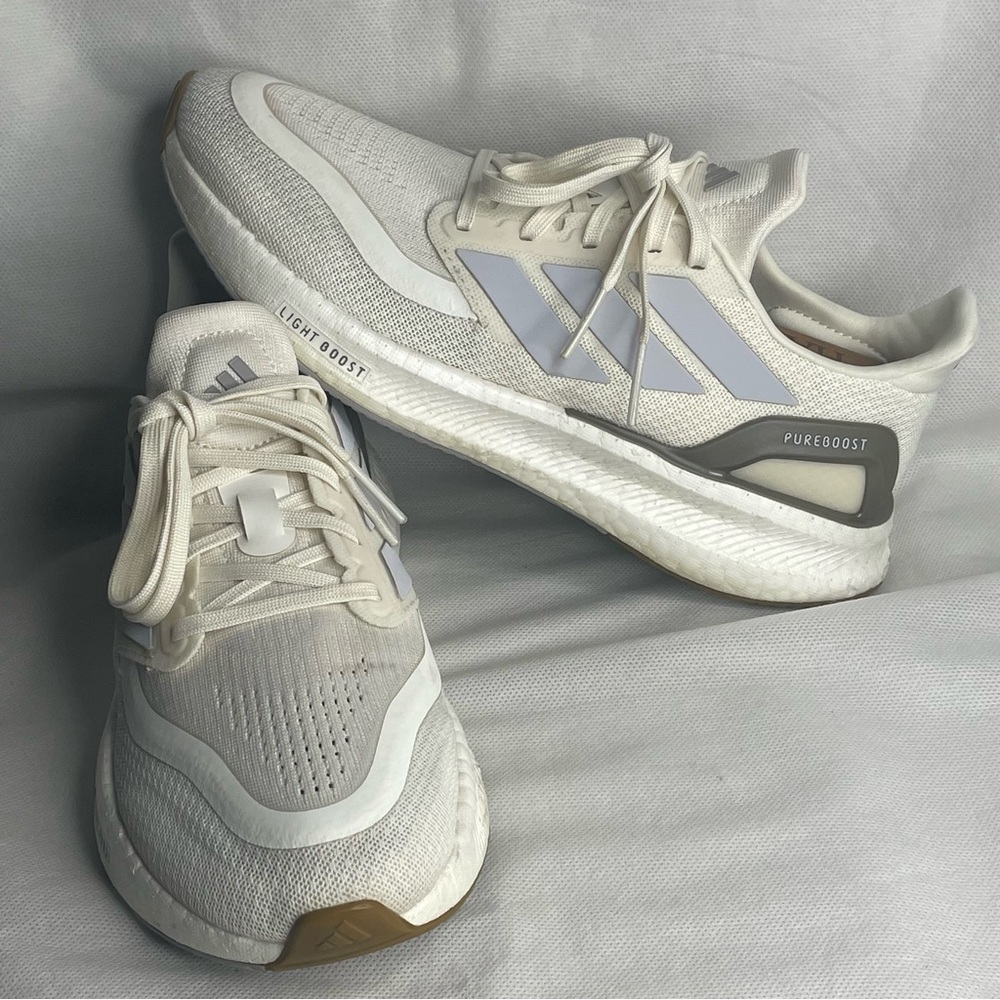 Adidas Pureboost 5 Womens Running Shoes Size US 8 Core White Wonder Gray Sneaker